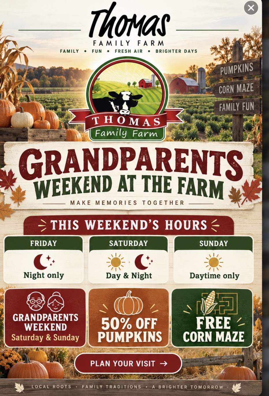 Approved Thomas Family Farm Grandparents Weekend announcement